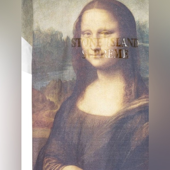 EUC Supreme x Stone Island Multi Graphic Crewneck Top Mona Lisa Size XL - Picture 4 of 9